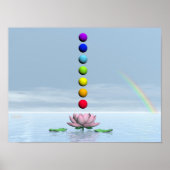 Chakras en regenboog - 3D rendering Poster (Voorkant)