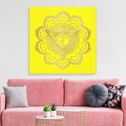 Chakras Manipura - Kouddoek Canvas Afdruk (Insitu (Woonkamer))