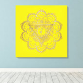 Chakras Manipura - Kouddoek Canvas Afdruk (Insitu (Houten vloer))