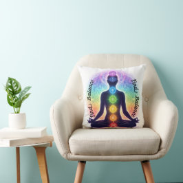 Chakra's Meditatiekunst | Zeven Kleurrijke Symbole Kussen