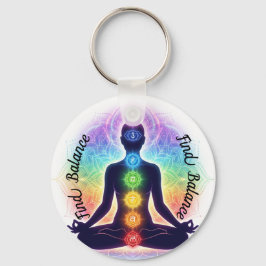 Chakra's Meditatiekunst | Zeven Kleurrijke Symbole Sleutelhanger