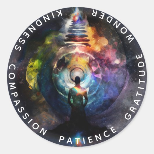 Chakras | Menselijke Auras | Energie-Healer Ronde Sticker (Voorkant)