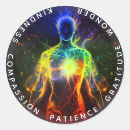 Chakras | Menselijke Auras | Energie-Healer Ronde Sticker