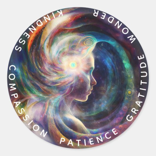 Chakras | Menselijke Auras | Energie-Healer Ronde Sticker (Voorkant)