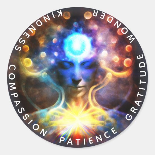 Chakras | Menselijke Auras | Energie-Healer Ronde Sticker (Voorkant)