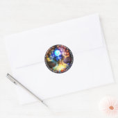 Chakras | Menselijke Auras | Energie-Healer Ronde Sticker (Envelop)