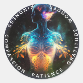 Chakras | Menselijke Auras | Energie-Healer Ronde Sticker