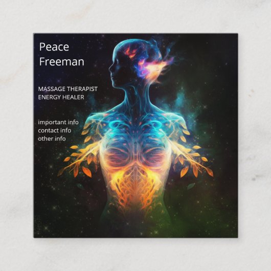 Chakras | Menselijke Auras | Energie-Healer Vierkante Visitekaartje (Voorkant)