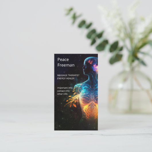 Chakras | Menselijke Auras | Energie-Healer Visitekaartje (Staand voorkant)