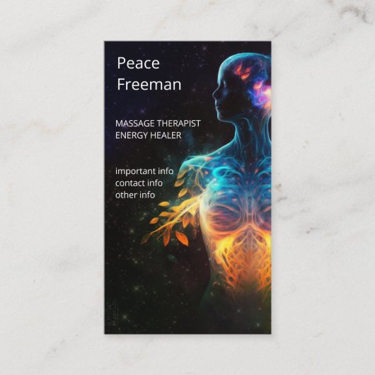 Chakras | Menselijke Auras | Energie-Healer Visitekaartje (Voorkant)