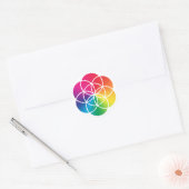 Chakras Rainbow Seed of Life Symbol Ronde Sticker (Envelop)