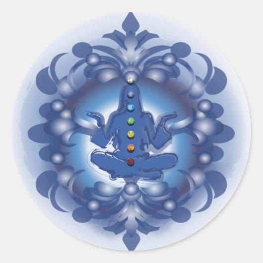 Chakras Ronde Sticker (Voorkant)