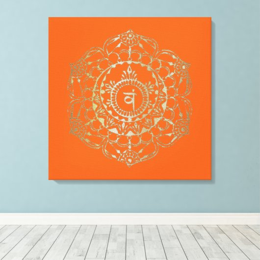 Chakras Svadhistana - Gewatteerd Canvas (Insitu (Houten vloer))