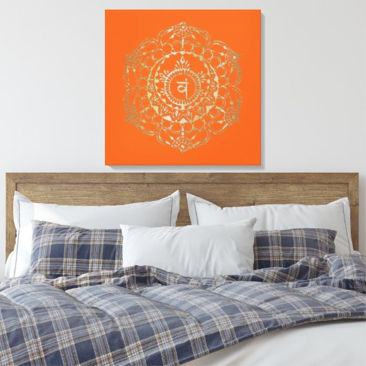 Chakras Svadhistana - Gewatteerd Canvas (Insitu (Slaapkamer))