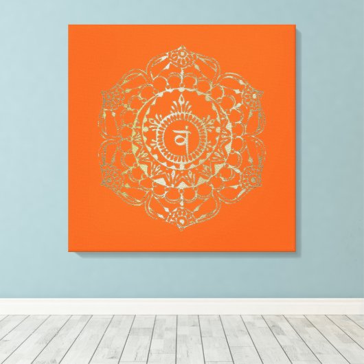 Chakras Svadhistana - Gewatteerd Canvas (Insitu (Houten vloer))