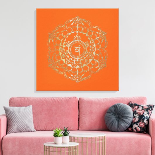 Chakras Svadhistana - Gewatteerd Canvas (Insitu (Woonkamer))
