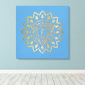 Chakras Vishudda - Wrapped Canvas (Insitu (Houten vloer))