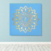 Chakras Vishudda - Wrapped Canvas Afdruk (Insitu (Houten vloer))