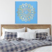 Chakras Vishudda - Wrapped Canvas Afdruk (Insitu (Slaapkamer))