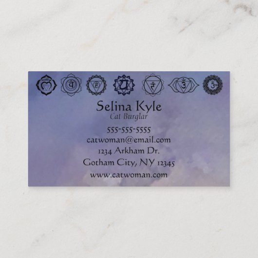 Chakras Visitekaartje (Achterkant)