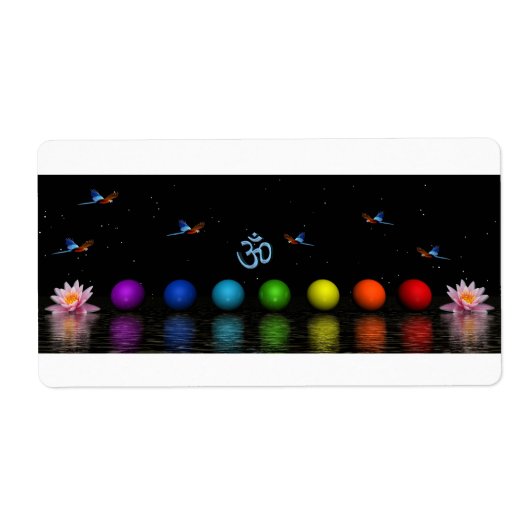 chakras vogels en aum etiket (Voorkant)