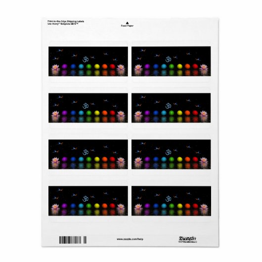 chakras vogels en aum etiket (Full Sheet)