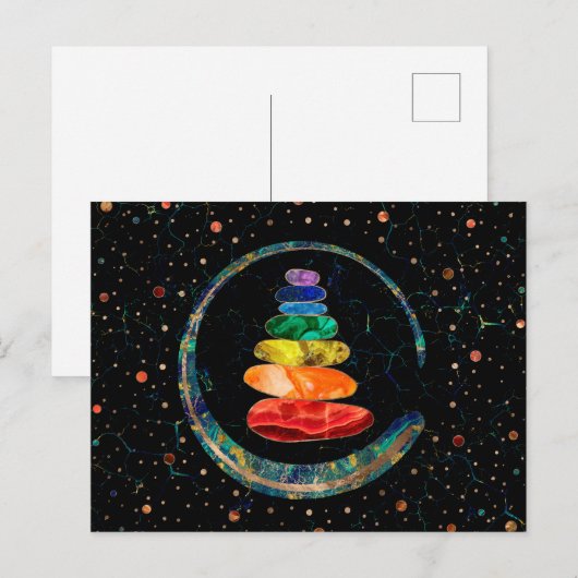 Chakras Zen Stones and Enso cirkels Briefkaart (Voorkant / Achterkant)