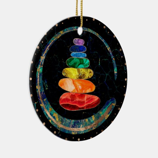 Chakras Zen Stones and Enso cirkels Keramisch Ornament (Rechts)