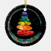 Chakras Zen Stones and Enso cirkels Keramisch Ornament (Voorkant)
