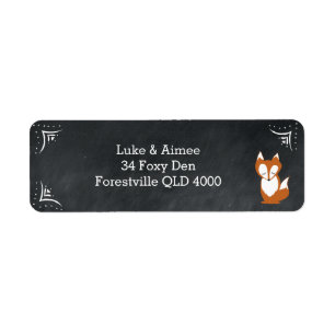 Chalboard Woodland Fox Address Sticker