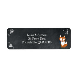 Chalboard Woodland Fox Adres Sticker