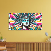 Chalchiuhtlicue 6 canvas afdruk (Insitu (Woonkamer))