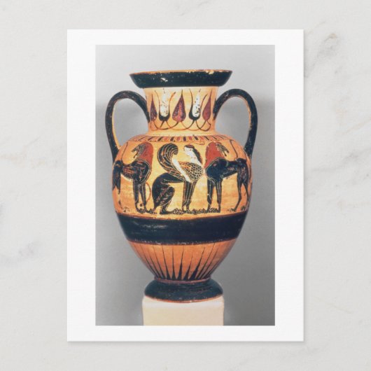 Chalcidiaans zwart figuuramphora die een spinx afs briefkaart (Voorkant)