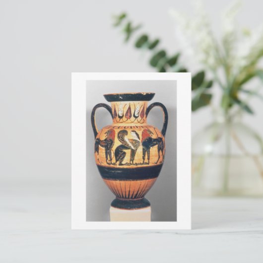 Chalcidiaans zwart figuuramphora die een spinx afs briefkaart (Staand voorkant)