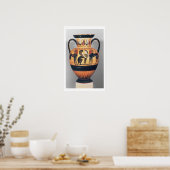 Chalcidiaans zwart figuuramphora die een spinx afs poster (Keuken)