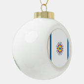 Chaldean Flag Kerstkeramische pleister Keramische Bal Ornament (Links)