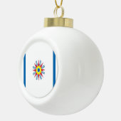 Chaldean Flag Kerstkeramische pleister Keramische Bal Ornament (Rechts)