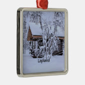 Chalet in Lapland Metalen Ornament (Rechts)