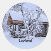Chalet in Lapland Ronde Sticker (Voorkant)