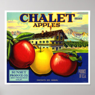 Chalet Merk Appels Sunset Produce Co Poster