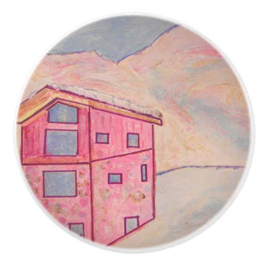 Chalet Snow Keramische Knop (Voorkant)