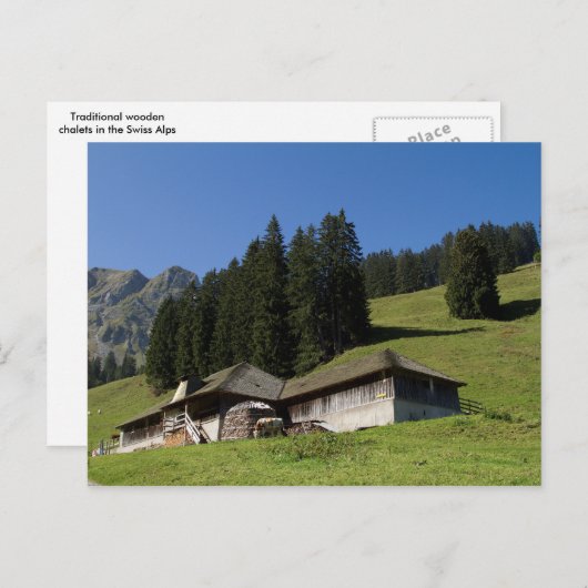 Chalets in de Zwitserse Alpen Briefkaart (Voorkant / Achterkant)