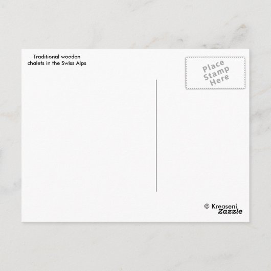 Chalets in de Zwitserse Alpen Briefkaart (Achterkant)