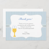 Chalice Communion Blauw Dank u kaart (Voorkant / Achterkant)