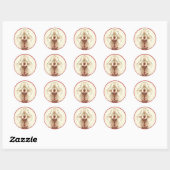 Chalice Cross Rozen Hostcommunie Jesus Altaar Ronde Sticker (Vel)