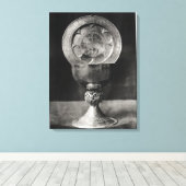 Chalice en Eucharistisch Bord Canvas Afdruk (Insitu (Houten vloer))