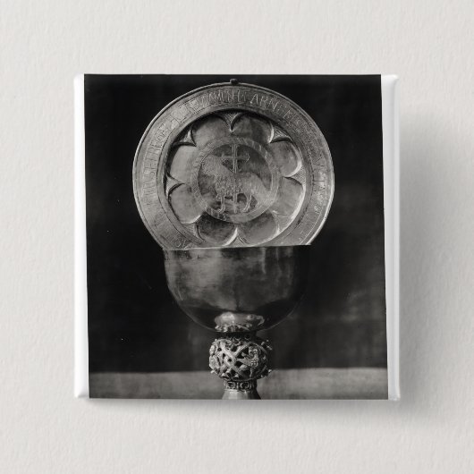 Chalice en Eucharistisch Bord Vierkante Button 5,1 Cm (Voorkant)