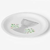 Chalice en roze Buds Greenery First Community Papieren Bordje (Gekanteld)