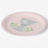 Chalice en roze Buds Greenery First Community Papieren Bordje (Gekanteld)