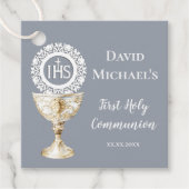 Chalice Host First Communion blue background Bedankjes Labels (Voorkant)